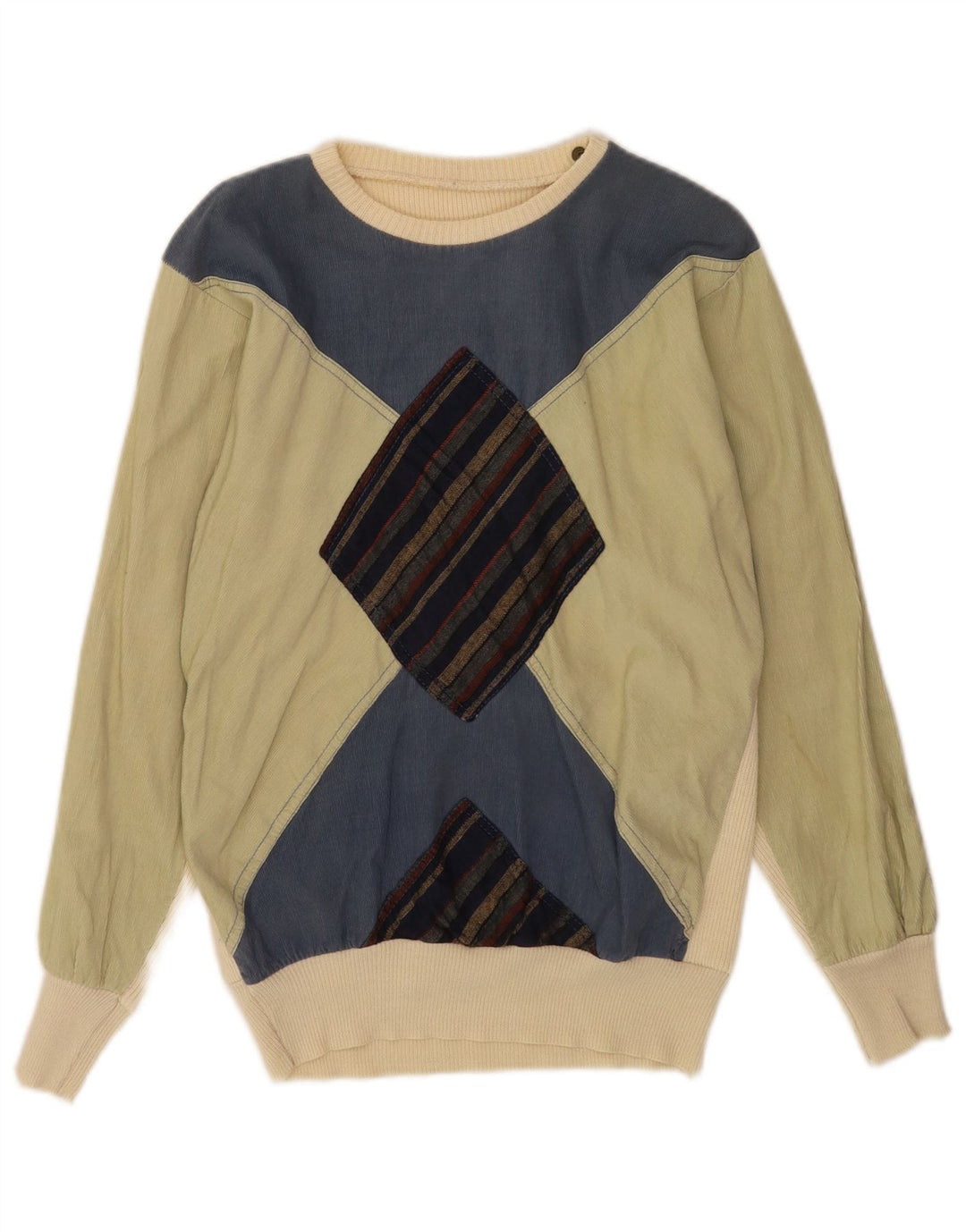 Pulover vintage pentru bărbați, cu gât de barcă, mic, multicolor, Argyle/Diamant