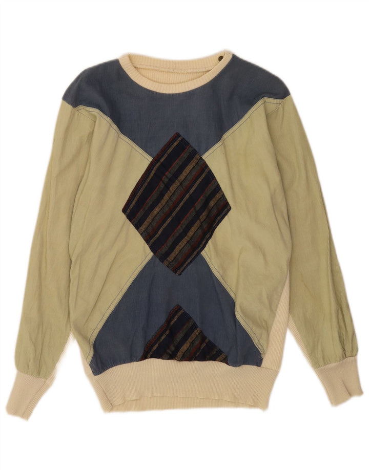 Pulover vintage pentru bărbați, cu gât de barcă, mic, multicolor, Argyle/Diamant