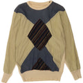 Pulover vintage pentru bărbați, cu gât de barcă, mic, multicolor, Argyle/Diamant