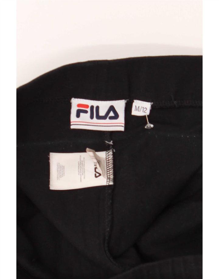 Leggings cu grafic pentru femei Fila UK 12, bumbac mediu negru