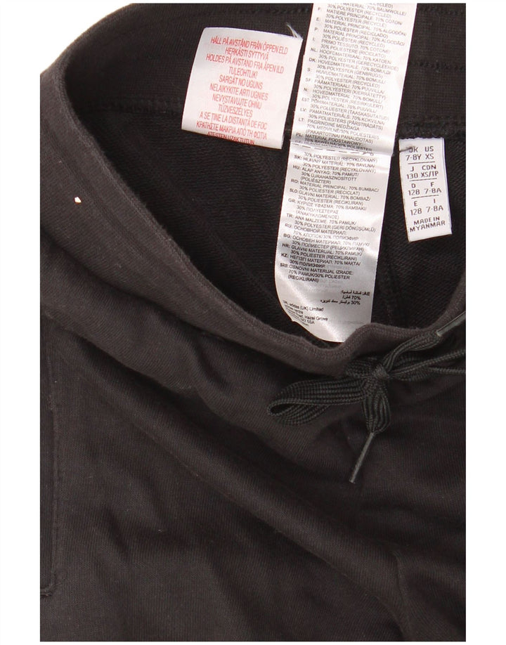 Pantaloni de trening ADIDAS baieti Joggeri 7-8 ani bumbac negru