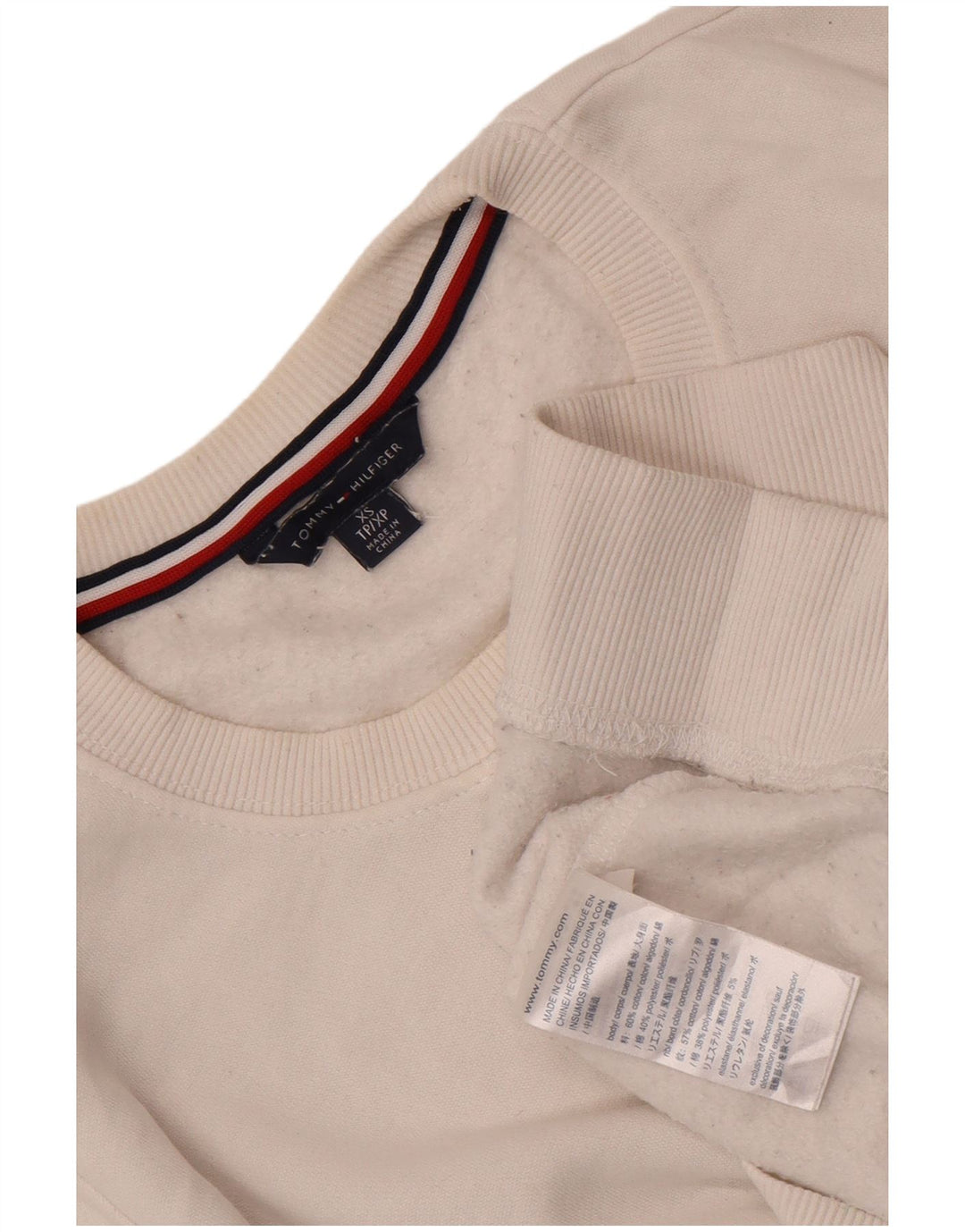 Hanorac pentru bărbați Tommy Hilfiger Pulover XS Bumbac alb