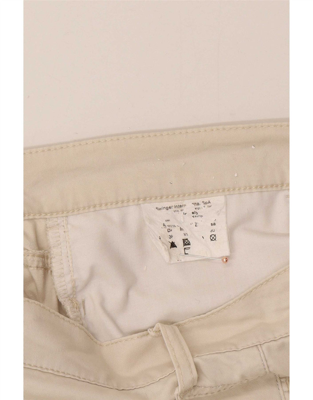 Roccobarocco Pantaloni casual subțiri pentru damă EU 38 Mediu L30 L31 Alb