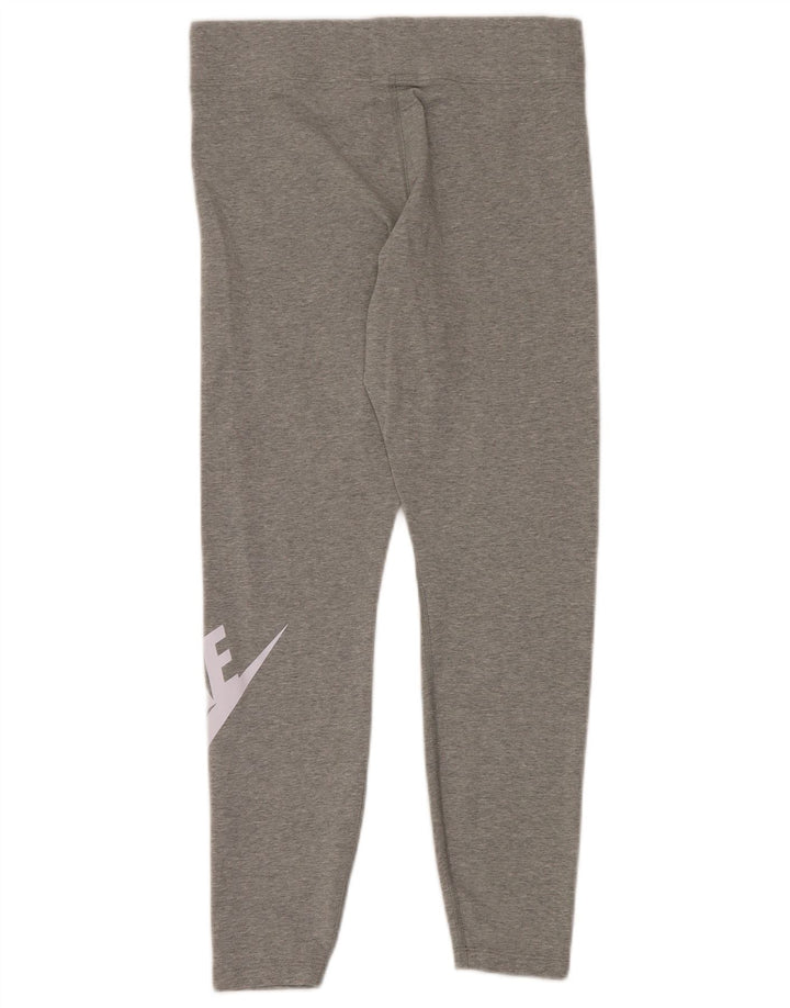 Leggings grafic NIKE pentru femei UK 14, mare, gri bumbac