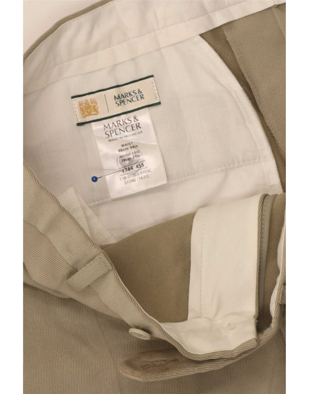 Marks & Spencer Pantaloni drepți pentru bărbați L34 L31 poliester bej