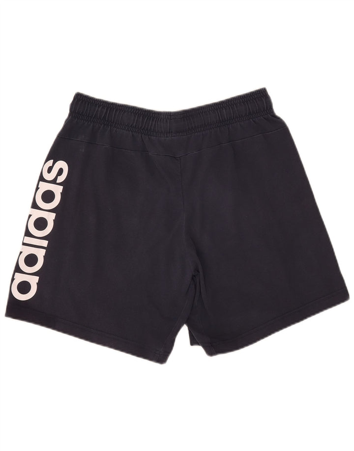 Pantaloni scurți sport grafic Adidas pentru bărbați, bumbac mediu albastru bleumarin