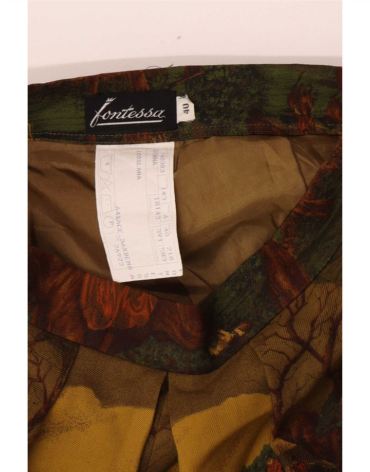Pantaloni Capri de damă vintage cu model abstract IT 40 Small W24 L18 Multicol