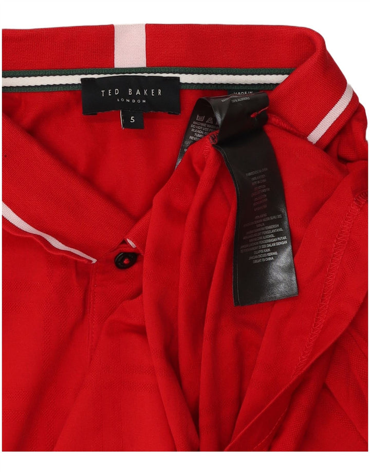 Tricou polo pentru bărbați Ted Baker Mărimea 5 XL Bumbac roșu
