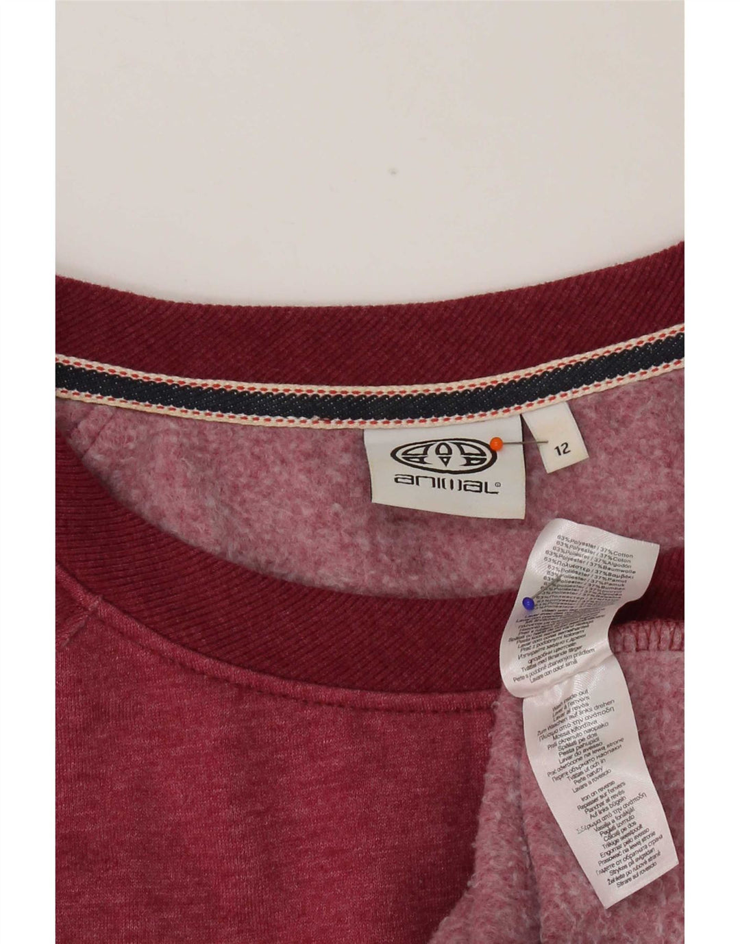Pulover cu grafic pentru femei Animal UK 12 Poliester roz mediu