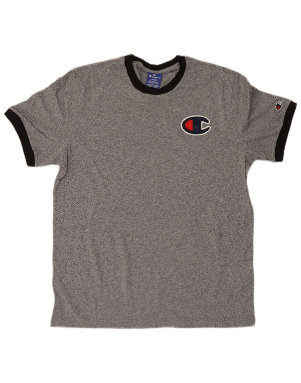 Tricou grafic pentru bărbați Champion Top mare, gri, bumbac cu pete