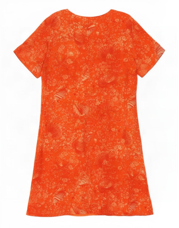 ELENA MIRO Rochie A-Line cu model abstract pentru femei UK 24 4XL Orange Viscose