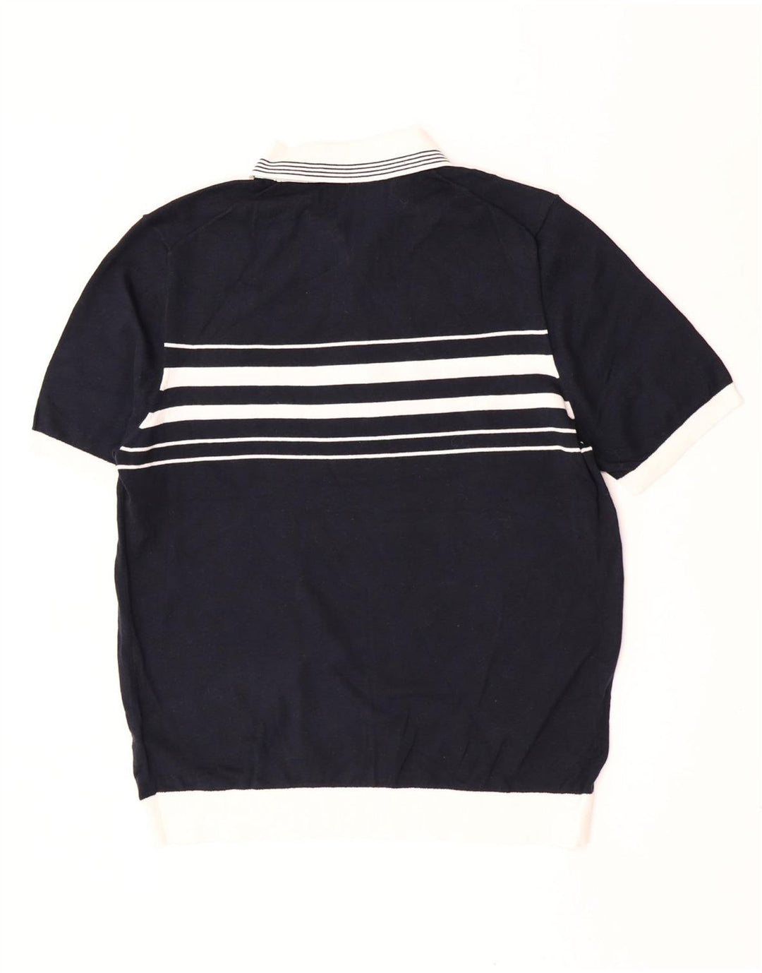 Tricou polo pentru bărbați Marks & Spencer, mare, din bumbac cu dungi, albastru bleumarin