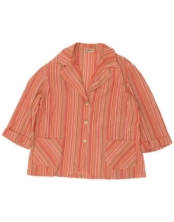 Elisa Landri Jachetă pentru femei supradimensionată cu 3 nasturi, UK 18 XL, multicoloră