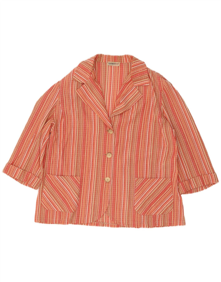 Elisa Landri Jachetă pentru femei supradimensionată cu 3 nasturi, UK 18 XL, multicoloră