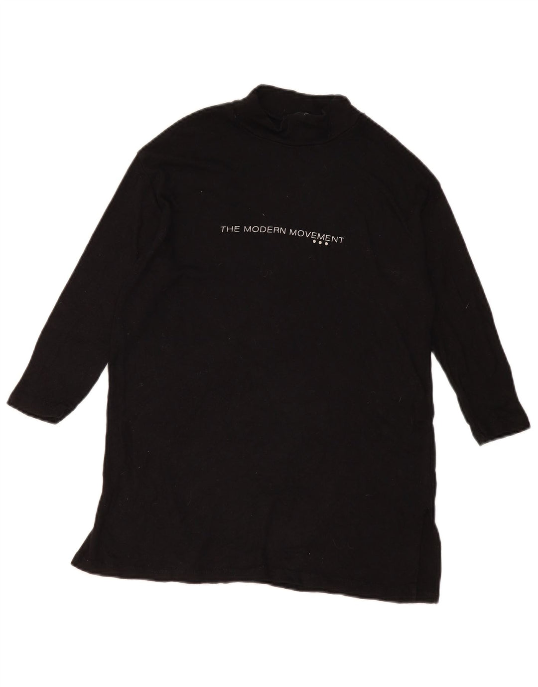 Top grafic pentru femei Zara, cu mâneci 3/4 UK 14 Medium Black Viscose