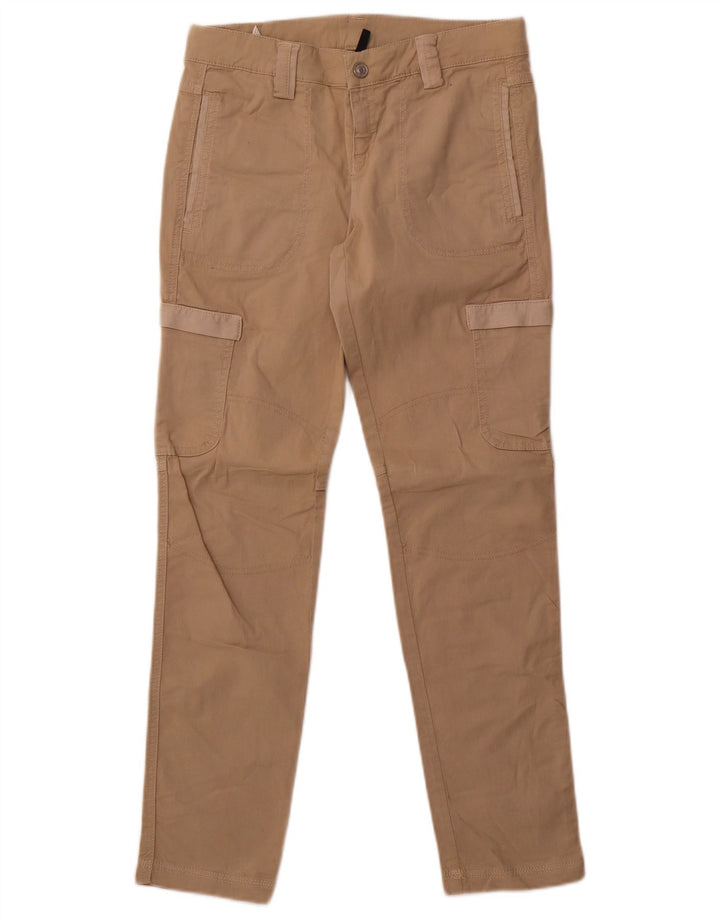 Pantaloni cargo subțiri Benetton pentru femei IT 42 Medium W30 L30 Bej Bumbac
