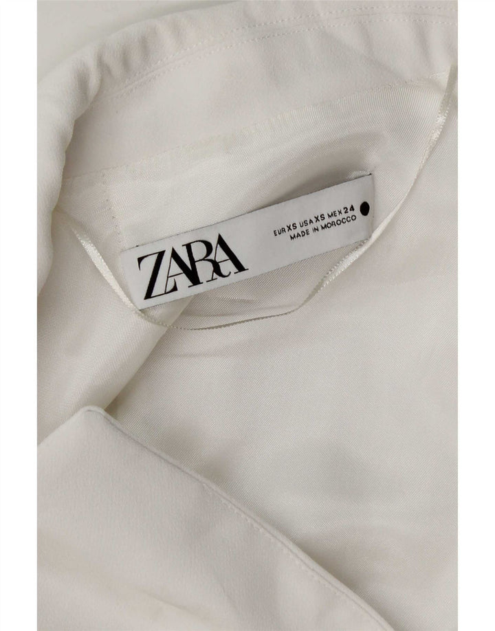 Vestă cu paragate obișnuită pentru femei Zara UK 6 XS Alb