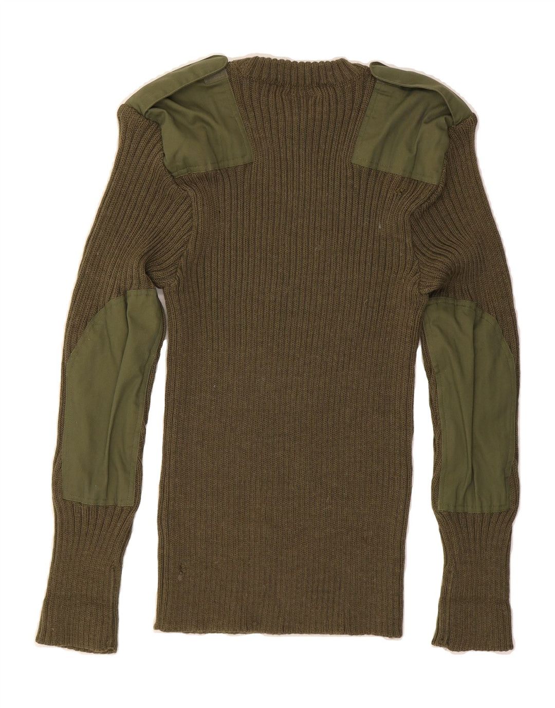 VINTAGE Womens Crew Neck Jumper Sweater UK 14 Medium Khaki Vintage Vintage and Second-Hand Vintage from Messina Hembry 