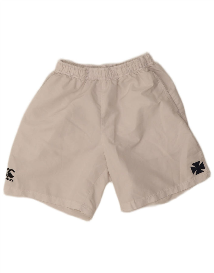 Pantaloni scurți sport grafic Canterbury pentru bărbați, poliester alb, mic