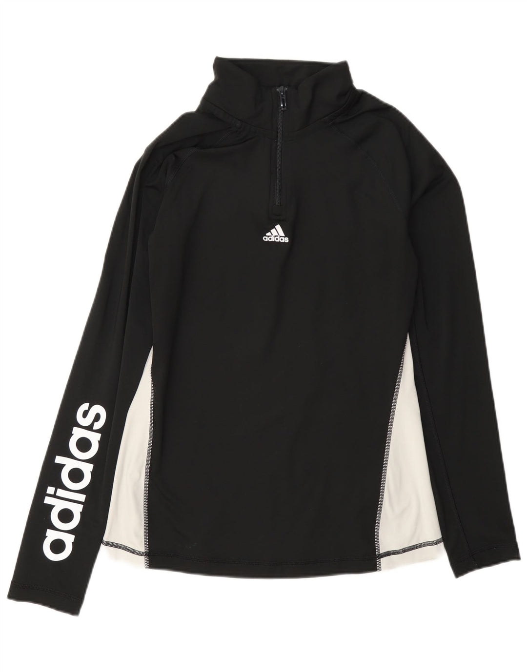 Top de trening cu pulover grafic Adidas pentru femei UK 12/14 Medium Negru