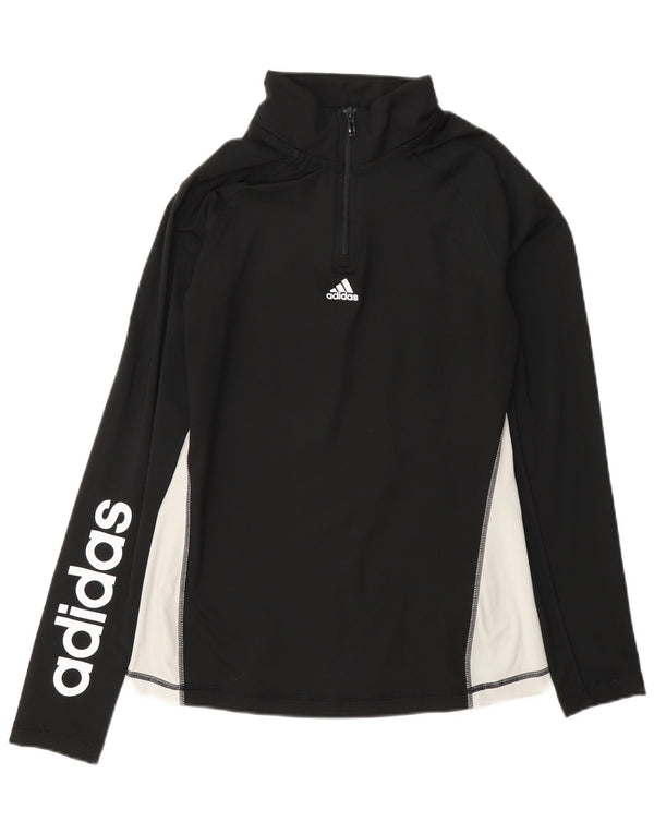 Top de trening cu pulover grafic Adidas pentru femei UK 12/14 Medium Negru