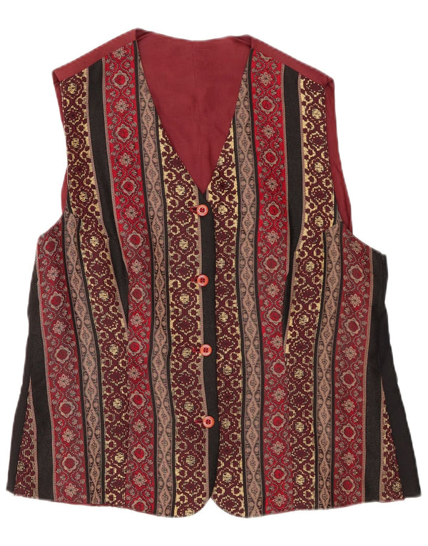 Vestă de damă vintage UK 16 mare Burgundy Paisley