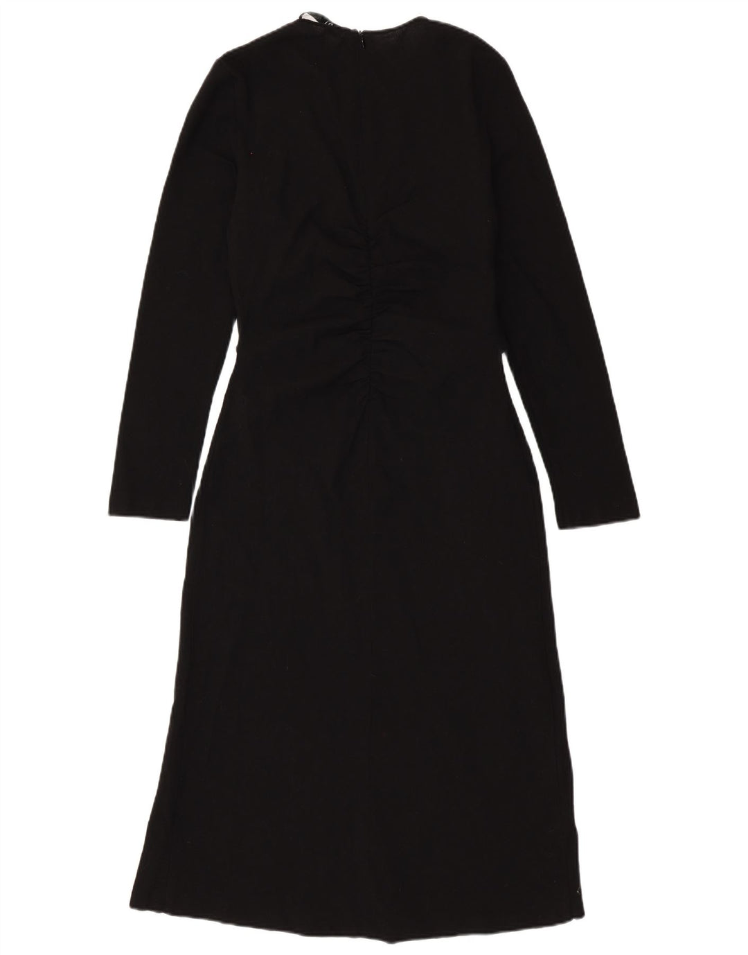 Rochie maxi cu mânecă lungă pentru femei ZARA UK 12 Lână neagră medie