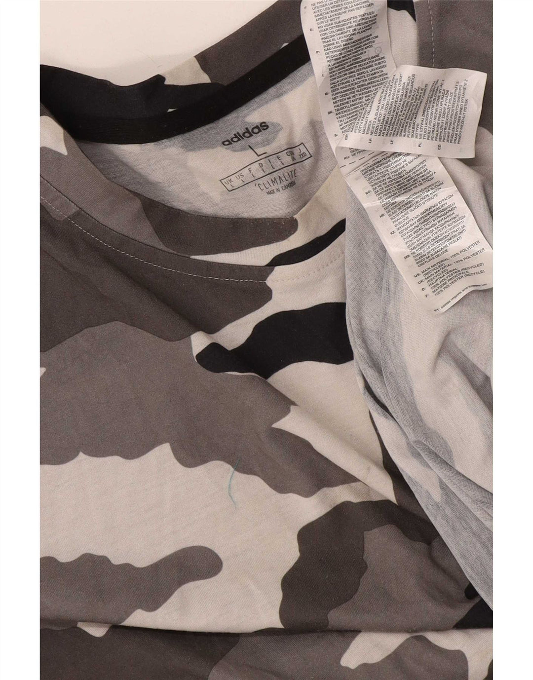 Tricou Adidas Climalite pentru bărbați Top mare, gri, camuflaj, poliester