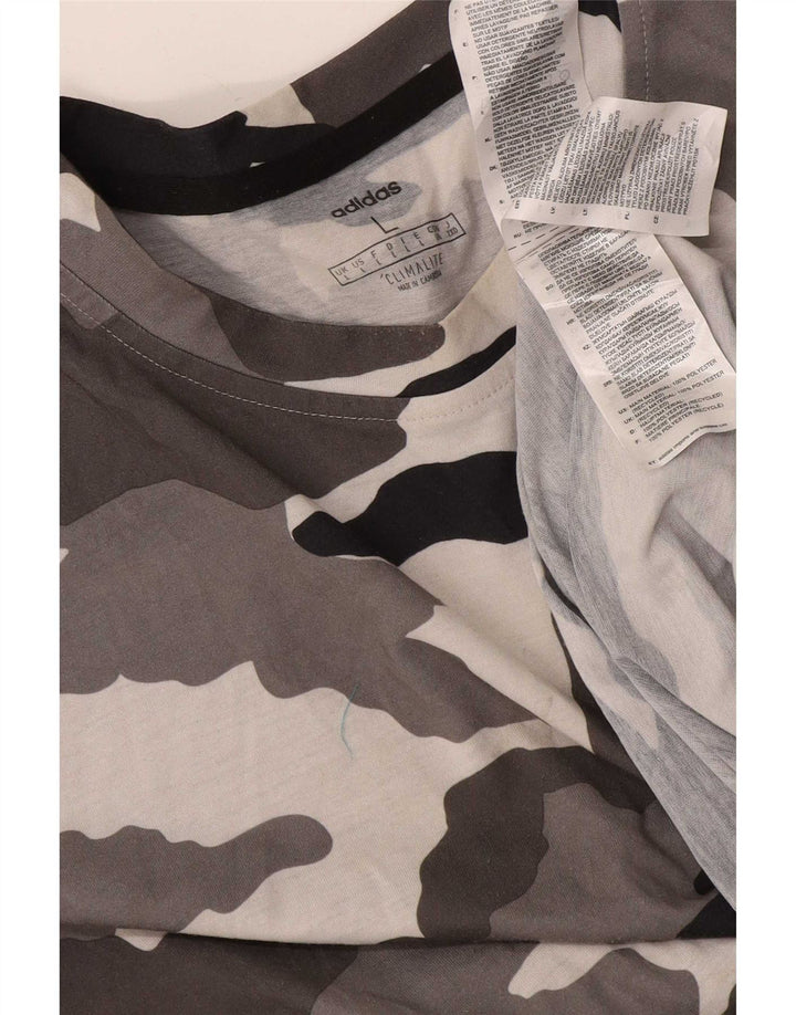 Tricou Adidas Climalite pentru bărbați Top mare, gri, camuflaj, poliester