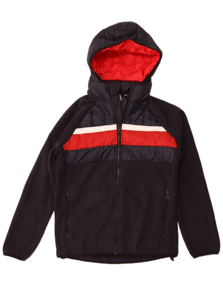 Jachetă bomber cu glugă pentru bărbați SUPERDRY UK 38 Medium Bleumarin Colorblock