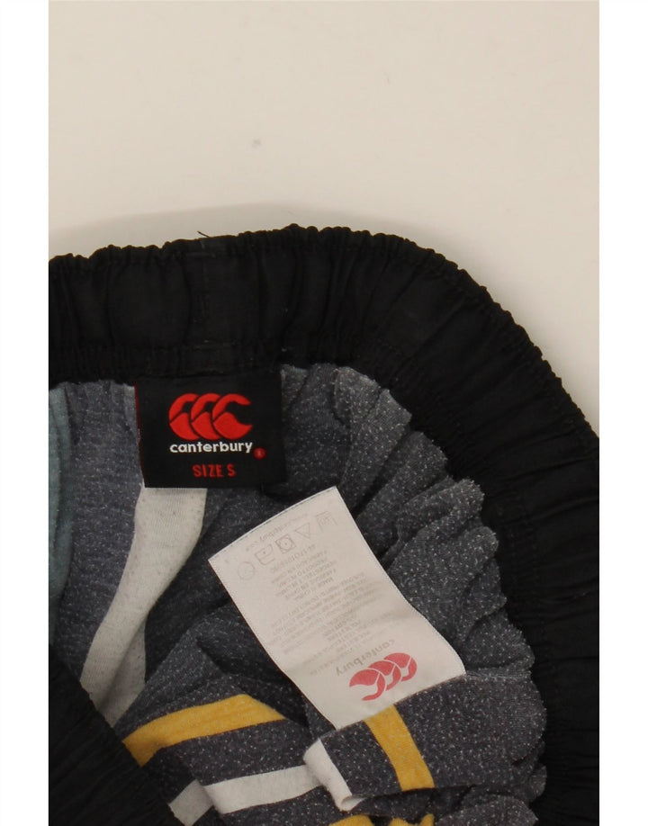 Pantaloni de trening grafic Canterbury pentru bărbați, poliester negru mic