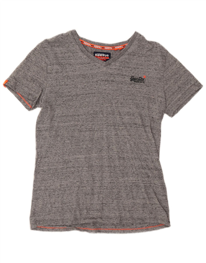 SUPERDRY tricou pentru bărbați Top mic, gri, bumbac cu pete
