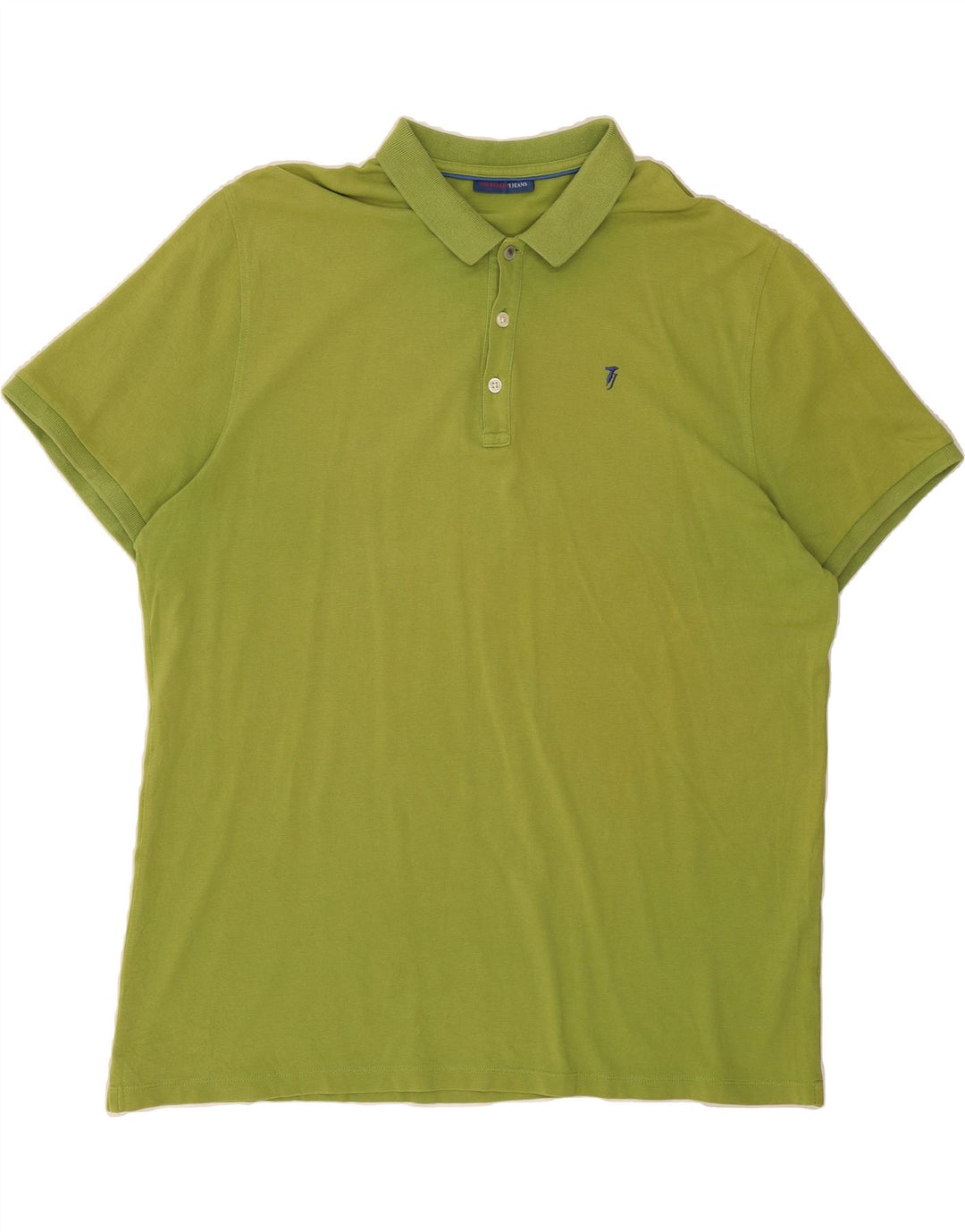 TRUSSARDI JEANS Mens Polo Shirt 3XL Green Vintage Trussardi Jeans and Second-Hand Trussardi Jeans from Messina Hembry 