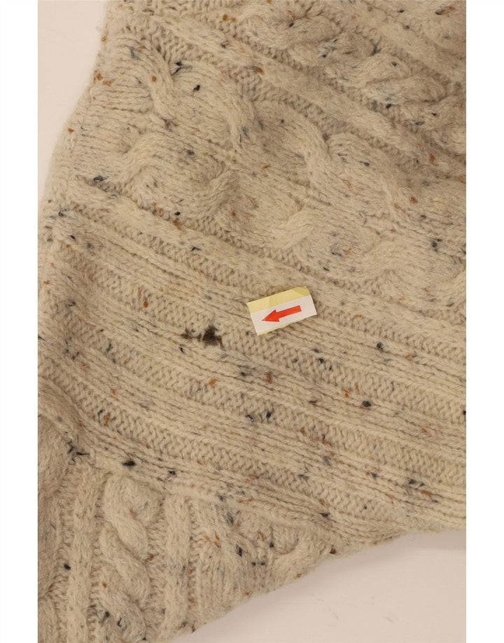 Pulover pentru femei VINTAGE cu gât țestoasă, UK 18 XL, alb pătat