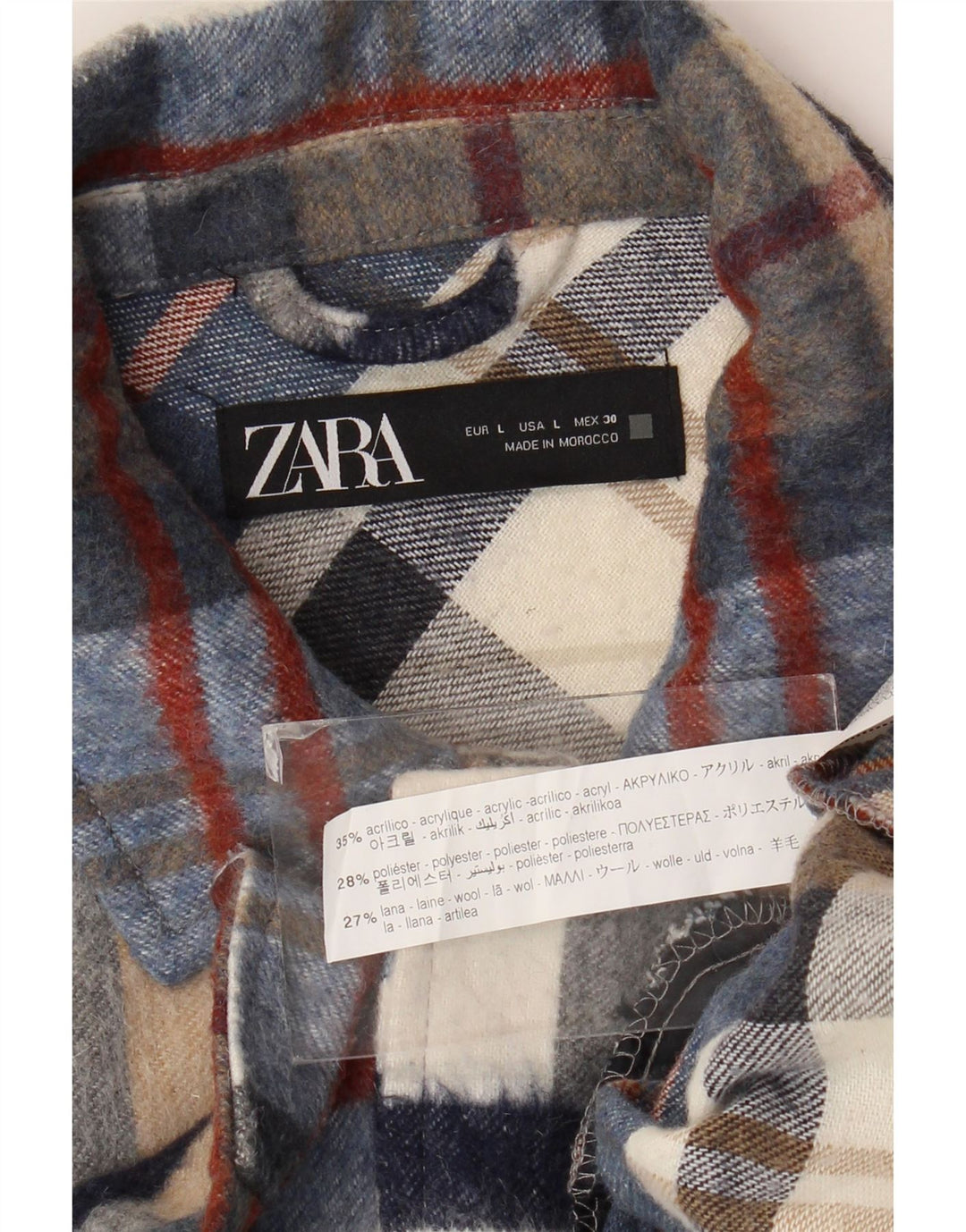 Cămașă de flanel pentru femei ZARA UK 16, mare, multicoloră