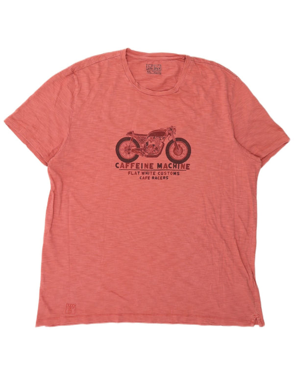 Tricou grafic pentru bărbați Fat Face Top 2XL bumbac roz