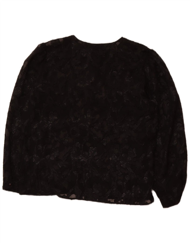 FASCINO Womens Shirt Blouse IT 46 Large Black Floral