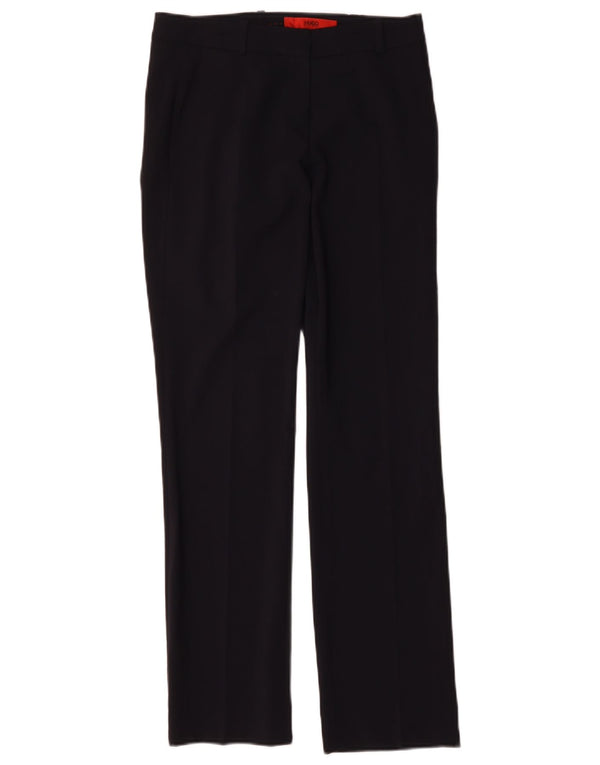 Hugo Boss Pantaloni drepti pentru femei UK 6 XS L28 L30 Lână bleumarin