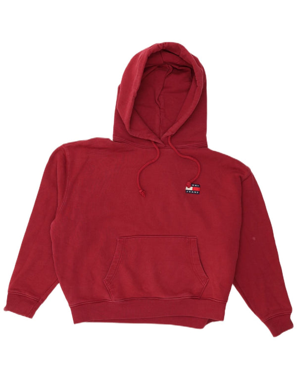 Pulover supradimensionat pentru femei Tommy Hilfiger, UK 14, bumbac burgundy mare