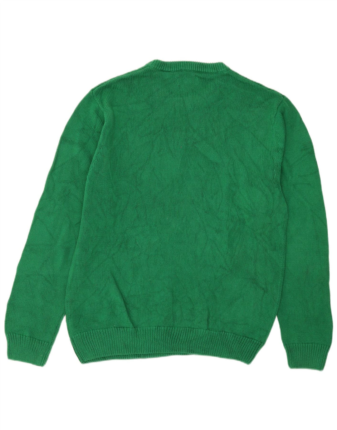 Pulover Chaps pentru bărbați, cu gât roșu, din bumbac verde mare