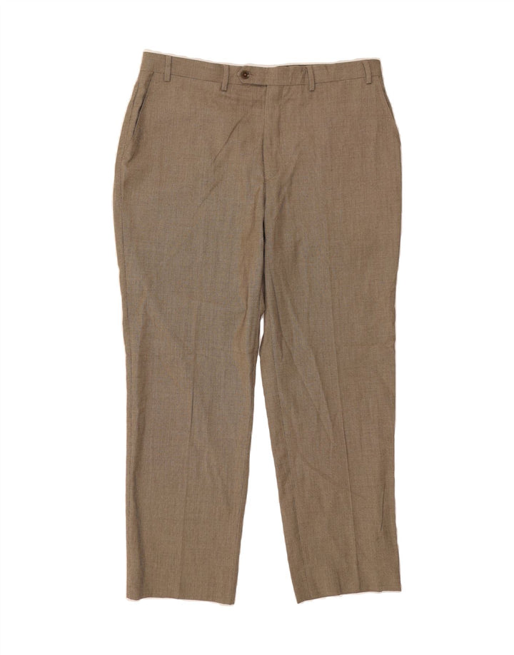 MICHAEL KORS Mens Straight Suit Trousers W38 L32 Brown Houndstooth Vintage Michael Kors and Second-Hand Michael Kors from Messina Hembry 
