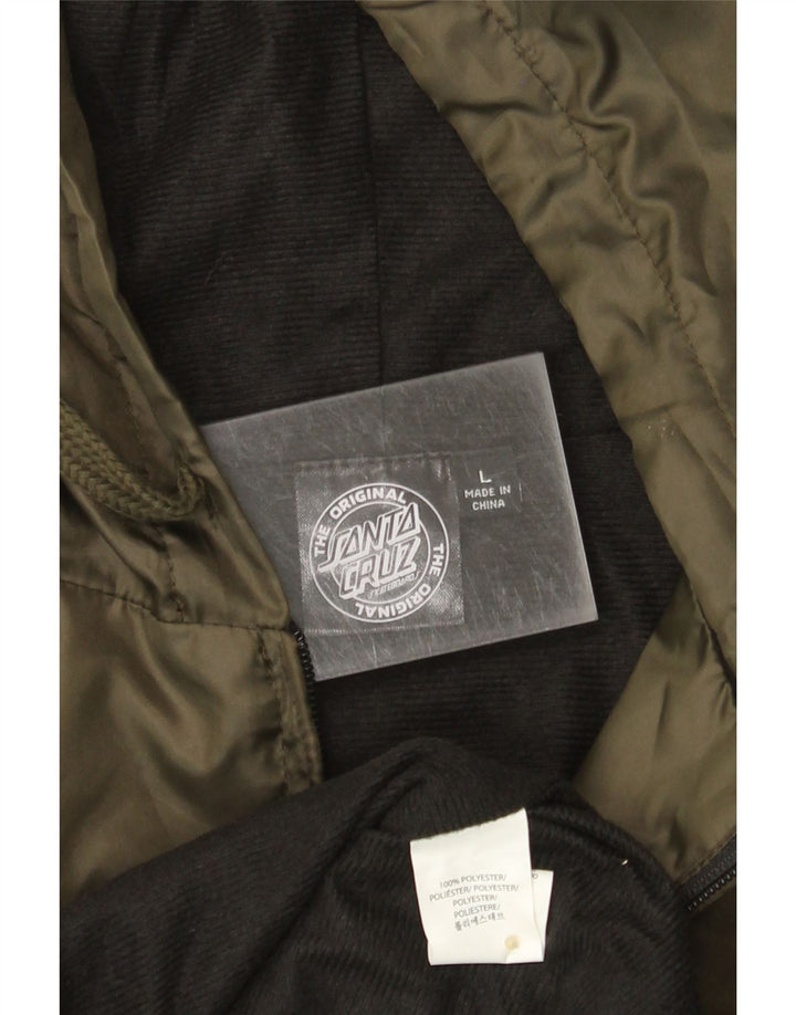 Jachetă bomber cu glugă cu glugă pentru bărbați Santa Cruz UK 40 Poliester kaki mare