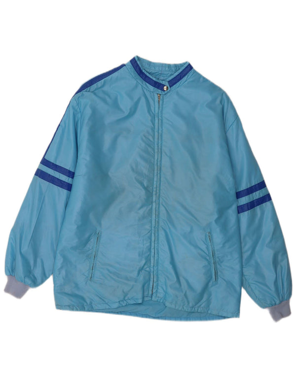 Jachetă de ploaie cu glugă vintage pentru femei UK 16 Large Blue Sports
