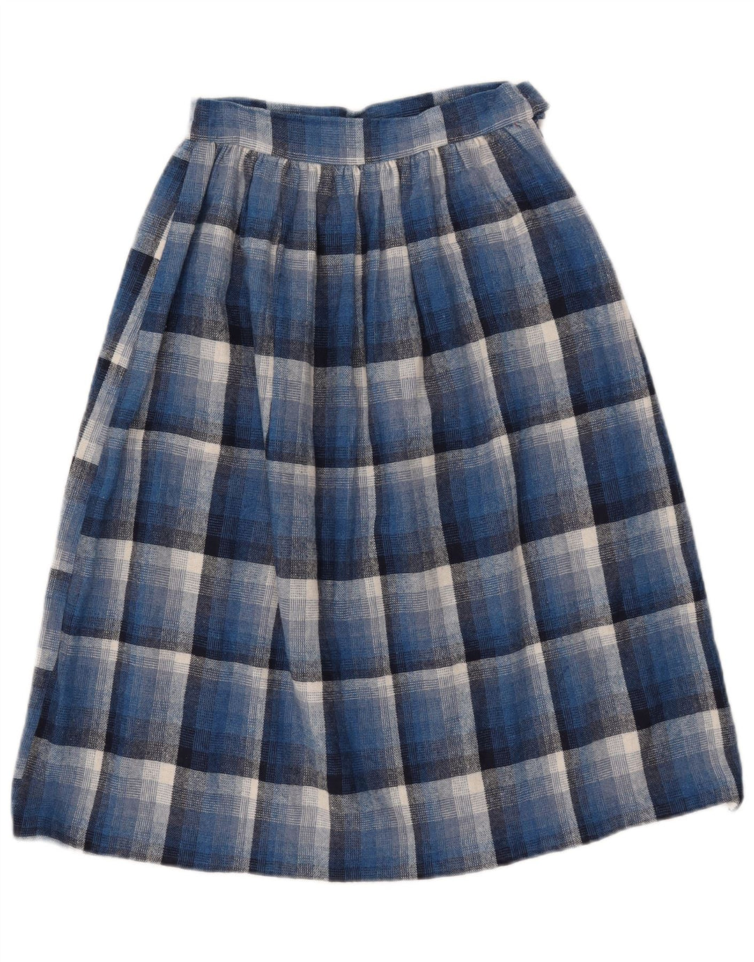 Fusta plisată Vintage pentru femei W26 Small Blue Check