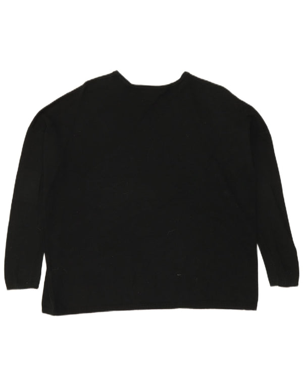 Pulover pentru femei supradimensionat cu gât de barcă Zara UK 14 Medium Negru
