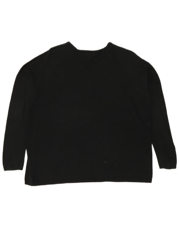 Pulover pentru femei supradimensionat cu gât de barcă Zara UK 14 Medium Negru
