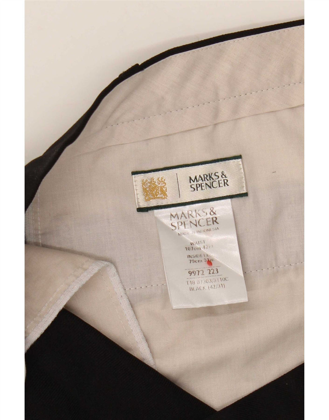Marks & Spencer Pantaloni drepți pentru bărbați L42 L31 Poliester negru