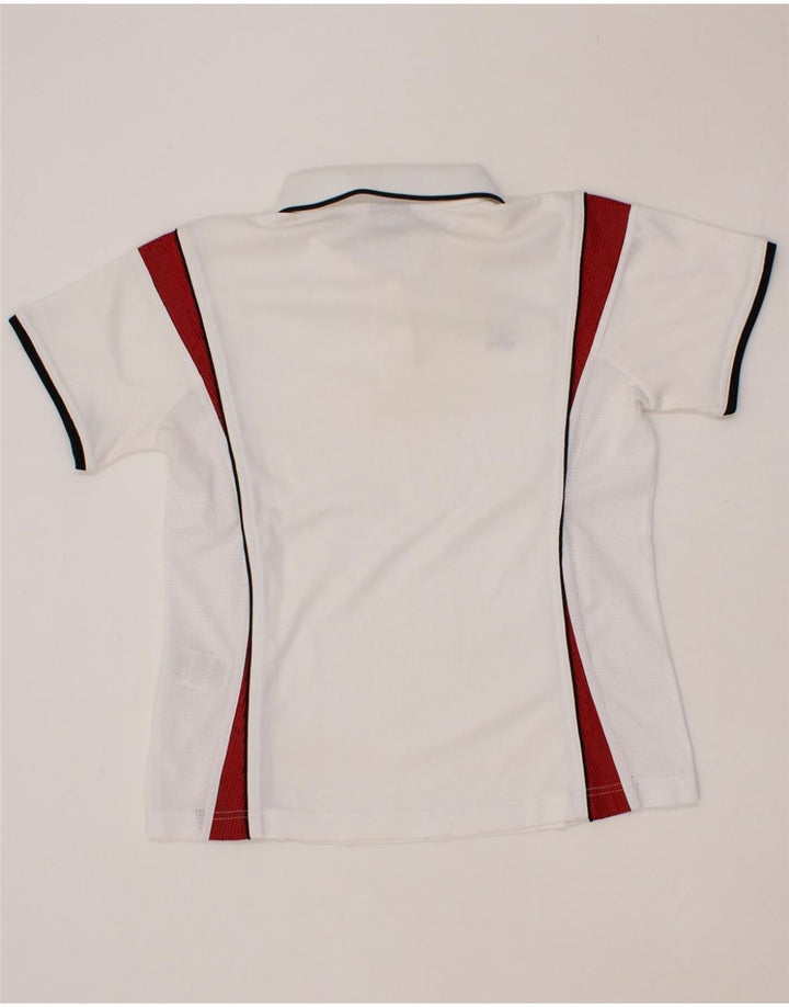 ERIMA Womens Polo Shirt EU 40 Medium White Colourblock Polyester Vintage Erima and Second-Hand Erima from Messina Hembry 