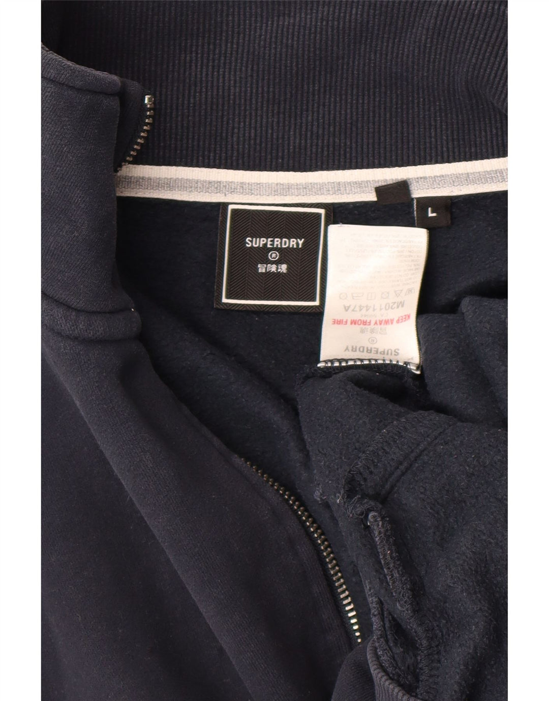 Jachetă de trening pentru femei SUPERDRY UK 16 mare bumbac bleumarin