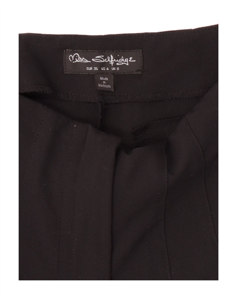 MISS SELFRIDGE Womens High Waist Chino Trousers UK 8 Small W24 L25 Black Vintage Miss Selfridge and Second-Hand Miss Selfridge from Messina Hembry 
